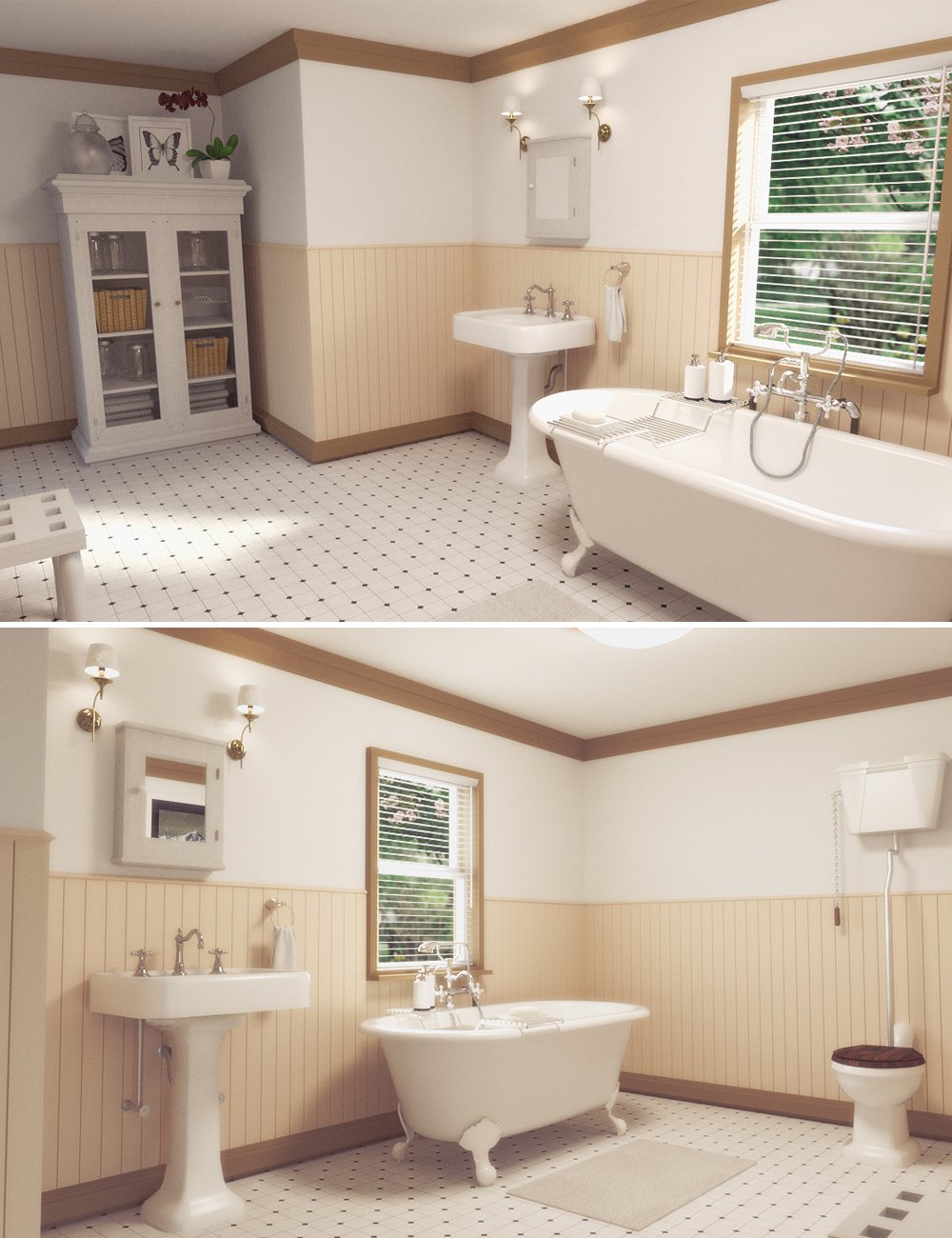 Vintage Bathroom by: Digitallab3D, 3D Models by Daz 3D