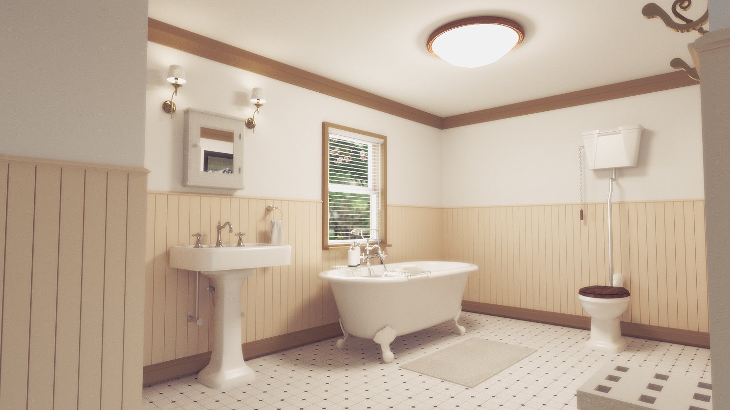 Vintage Bathroom by: Digitallab3D, 3D Models by Daz 3D