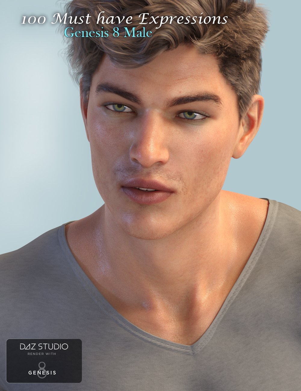 100 Must Have Expressions for Genesis 8 Male(s) by: i3D_LotusValery3D, 3D Models by Daz 3D