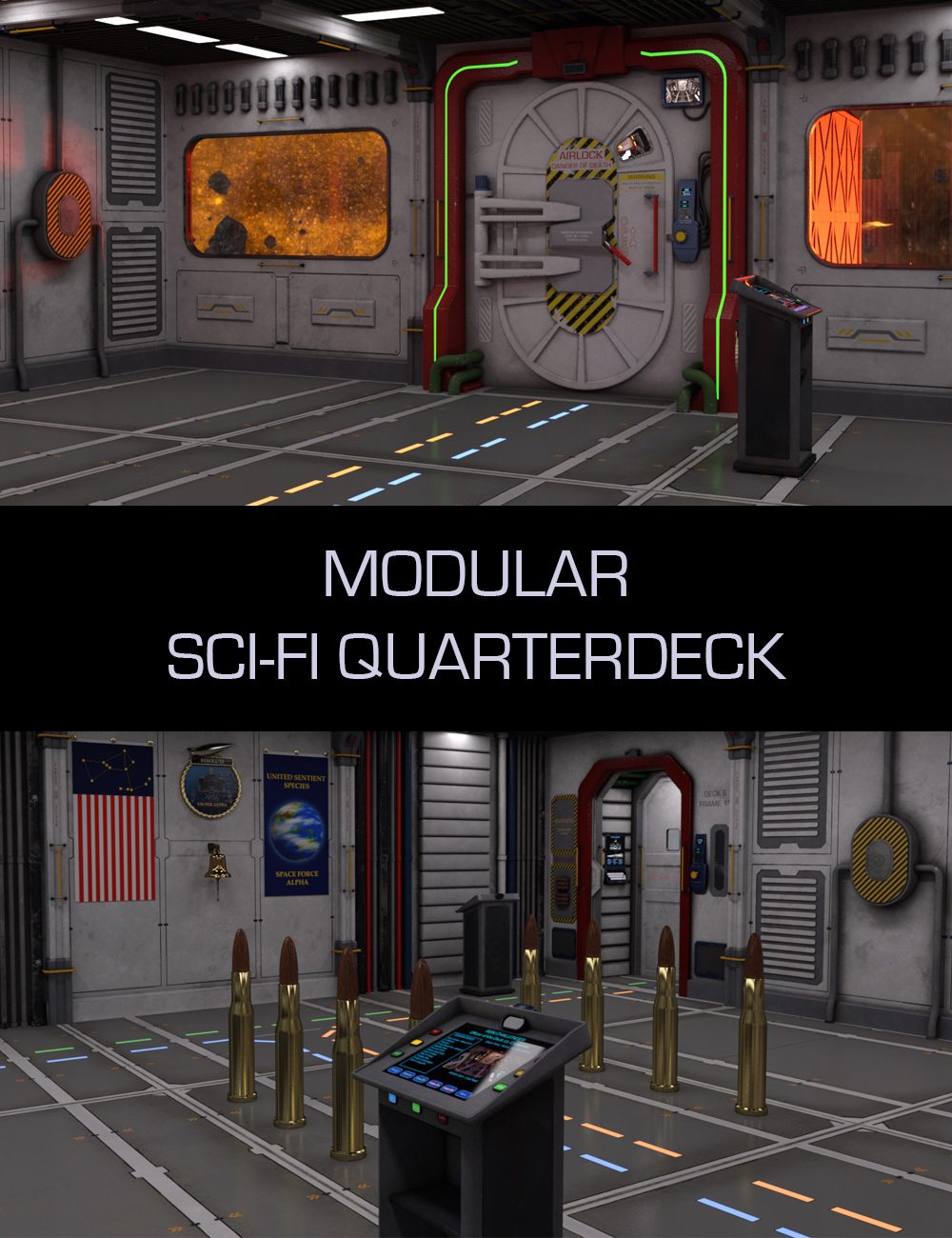 Modular Sci-Fi Quarterdeck by: TangoAlpha, 3D Models by Daz 3D