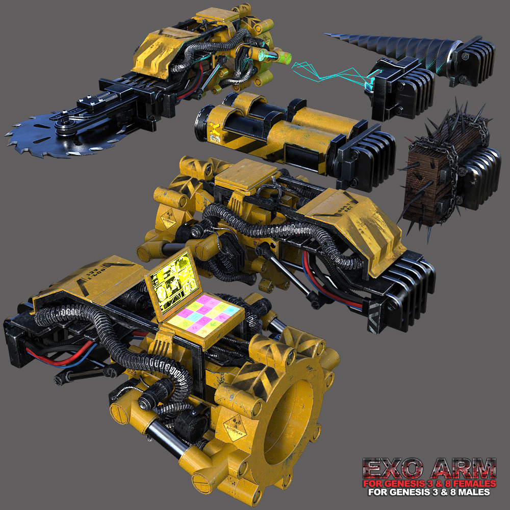 EXO Arm for Genesis 3 and 8 EXO Arm for Genesis 3 and 8 by: powerage, 3D Models by Daz 3D