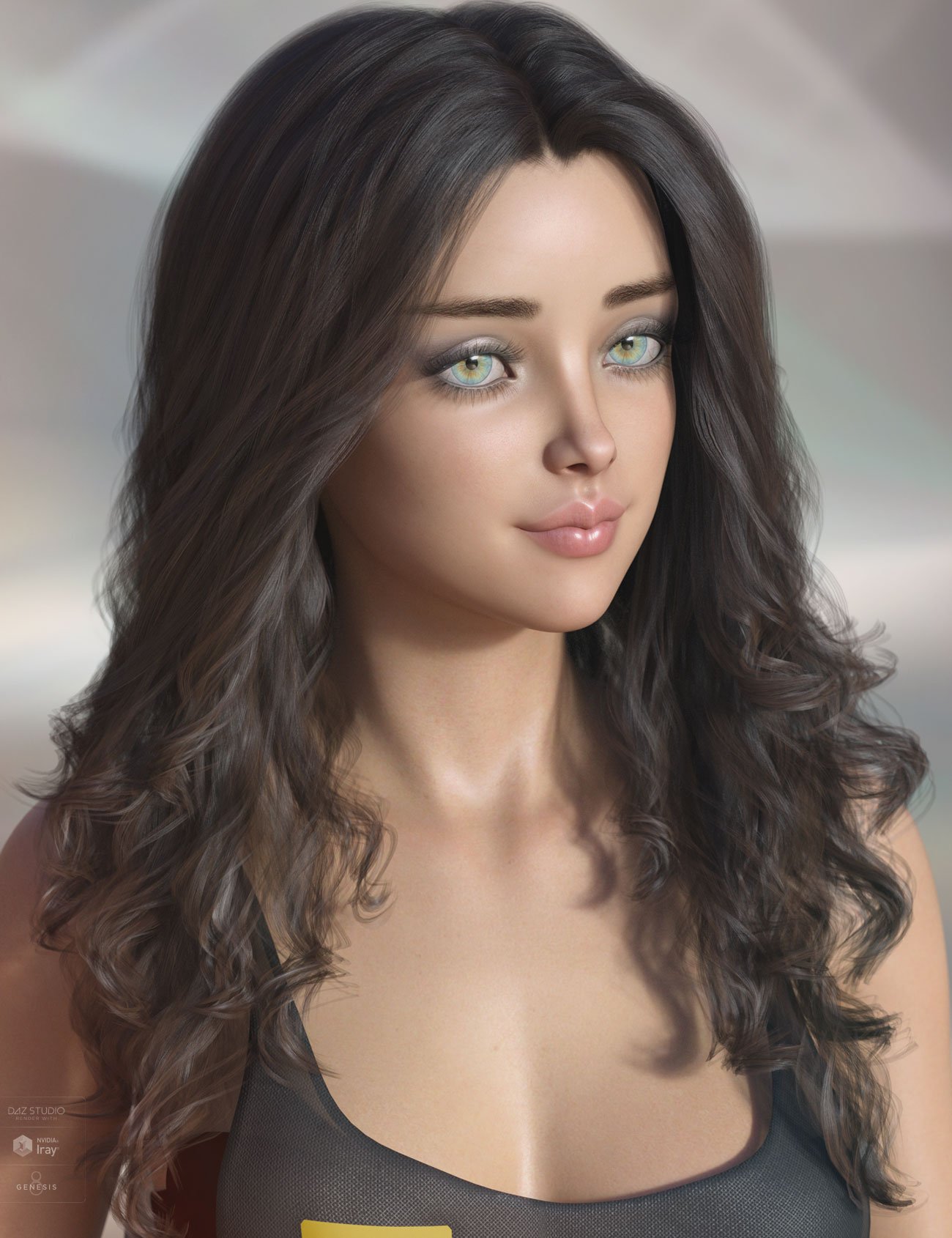 Delphi Hair for Genesis 3 & 8 Female(s) by: AprilYSH, 3D Models by Daz 3D