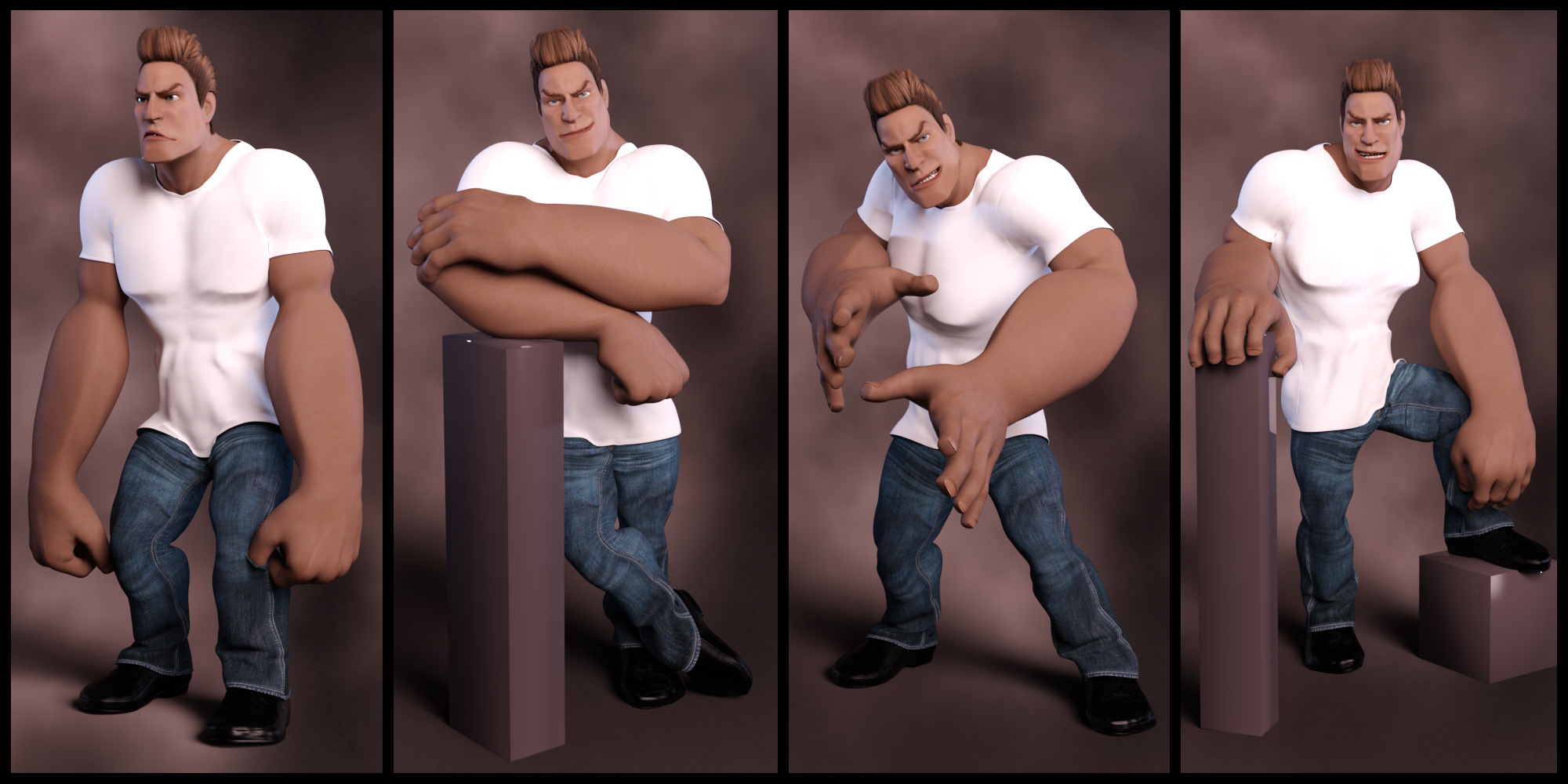 Variety Poses and Expressions for Toon Dwayne 8 and Genesis 8 Male Variety Poses and Expressions for Toon Dwayne 8 and Genesis 8 Male by: lunchlady, 3D Models by Daz 3D