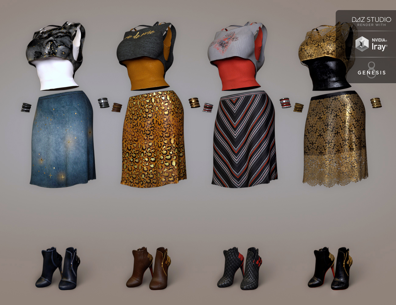 dForce Missfit Outfit Textures by: Anna Benjamin, 3D Models by Daz 3D