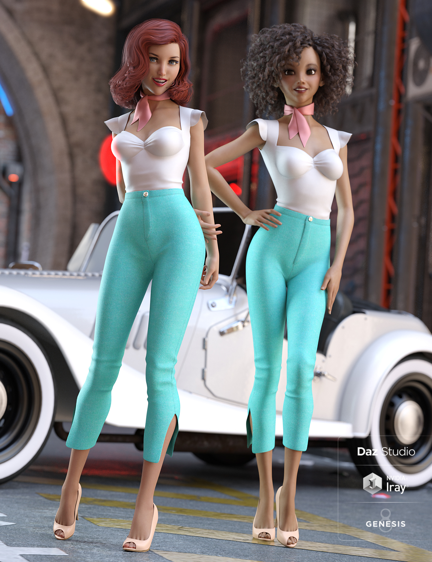 Rockabilly Outfit for Genesis 8 Female(s) by: NikisatezMoonscape GraphicsSade, 3D Models by Daz 3D