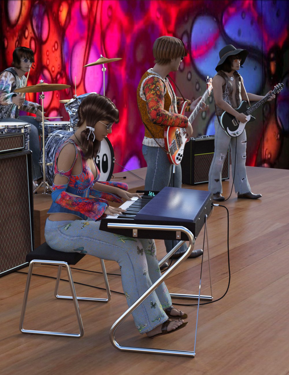 60s Band Equipment 60s Band Equipment by: hypnagogia, 3D Models by Daz 3D