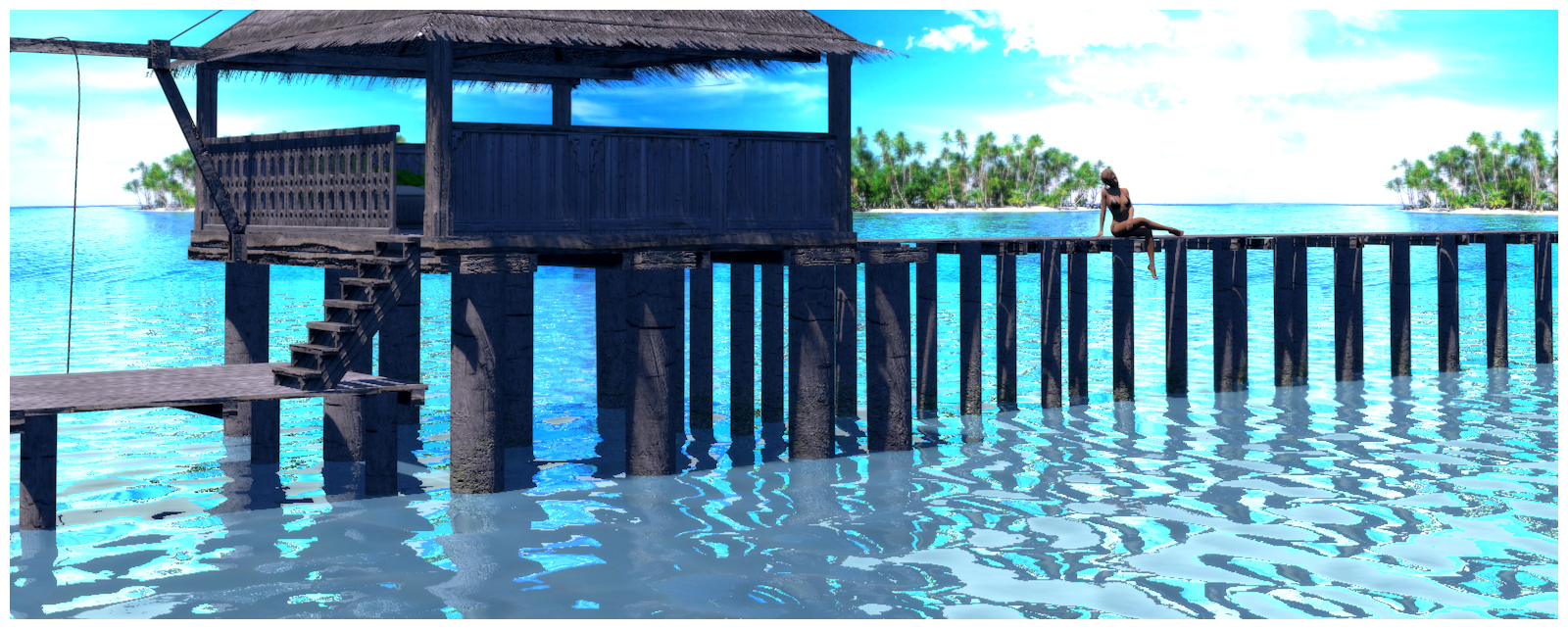 Island Walkway Pontoon and Poses by: Ansiko, 3D Models by Daz 3D
