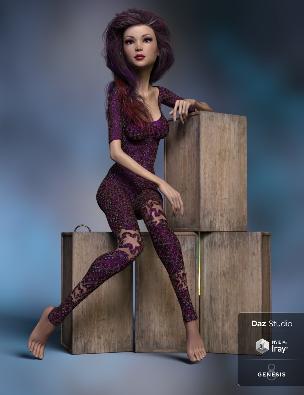 Breena, Ella and Bodysuit for Genesis 8 Female by: AkashaAnain, 3D Models by Daz 3D