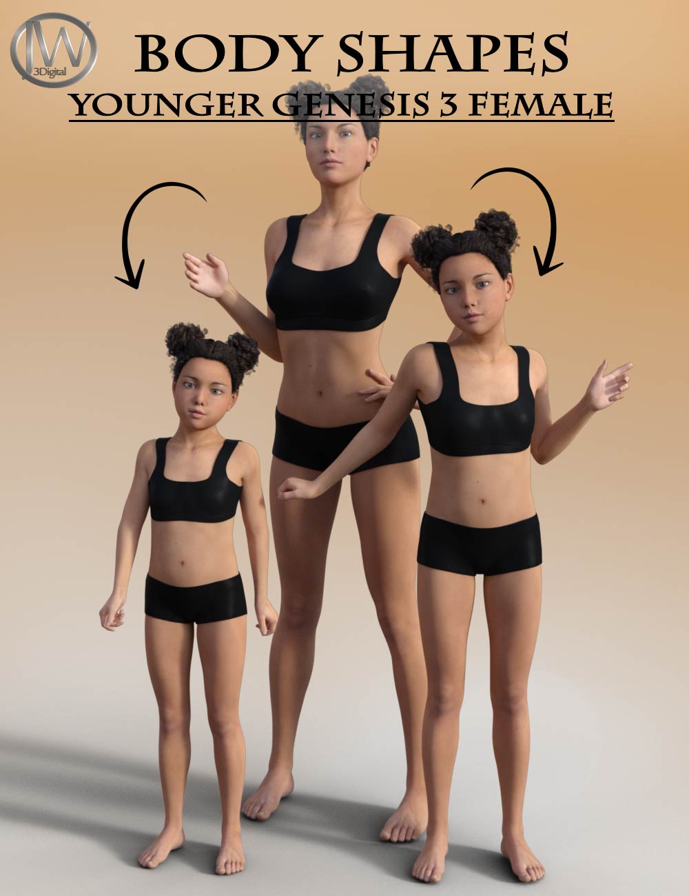 Body Shapes: Younger Genesis 3 Female by: JWolf, 3D Models by Daz 3D