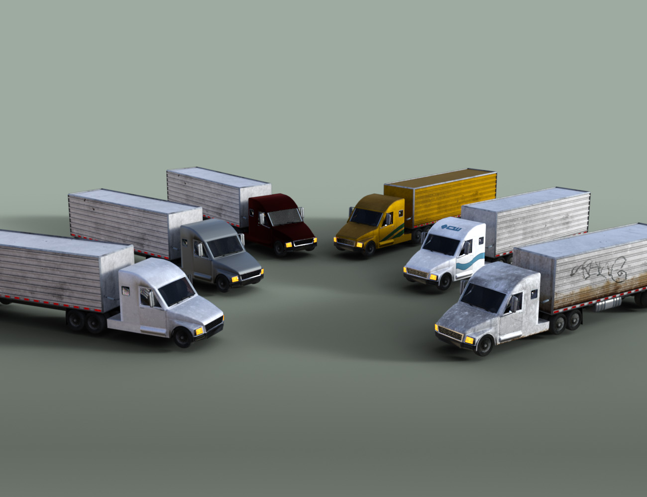 Low Poly Delivery Truck by: Muze, 3D Models by Daz 3D