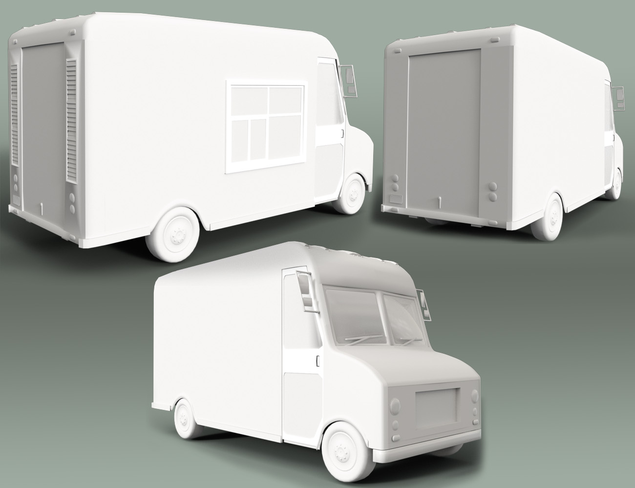 Low Poly Delivery Truck by: Muze, 3D Models by Daz 3D