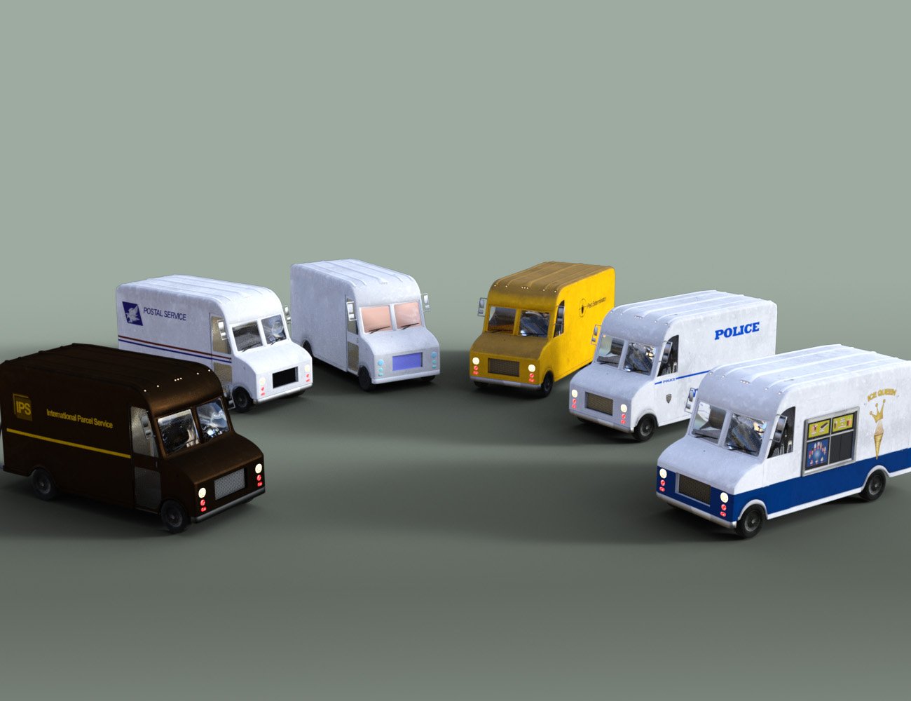 Low Poly Delivery Truck Low Poly Delivery Truck by: Muze, 3D Models by Daz 3D