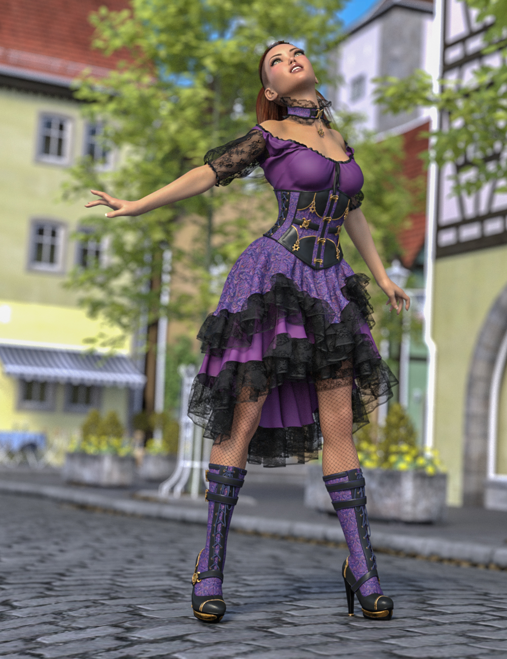 dForce Vernea Fae Outfit for Genesis 8 Female(s) by: SloshWerks, 3D Models by Daz 3D