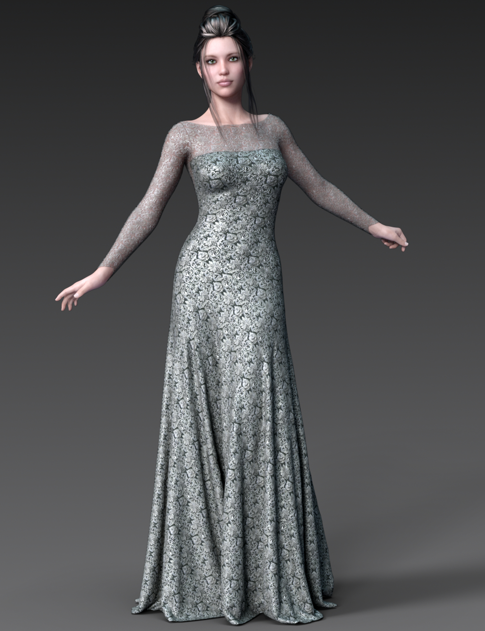 dForce Gossamer Grace Dress for Genesis 8 Female(s) by: Leviathan, 3D Models by Daz 3D