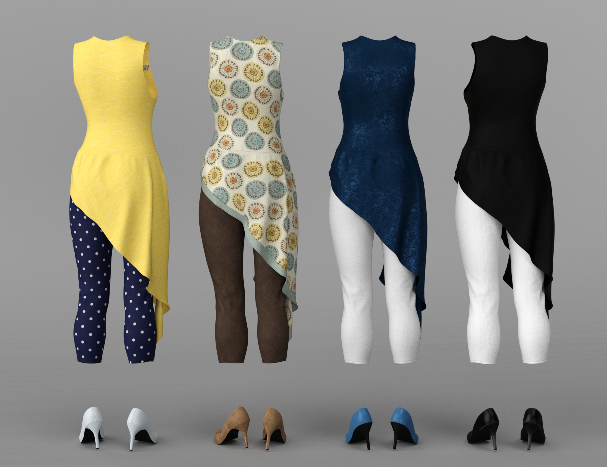 dForce Casual Spring Outfit Textures by: Moonscape GraphicsSade, 3D Models by Daz 3D