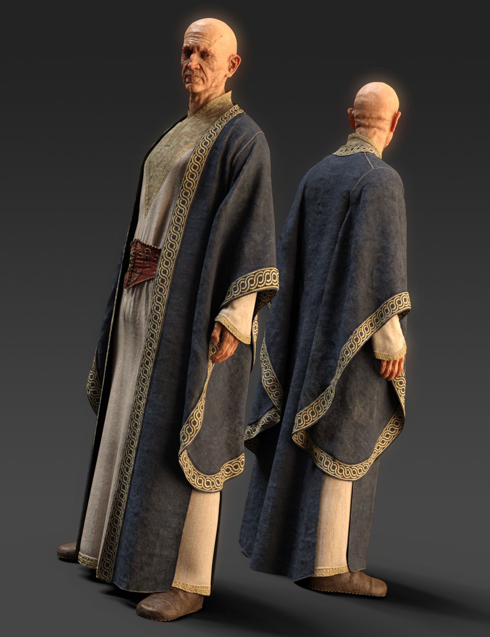 dForce Wise Wizard HD Clothes for Genesis 8 Male(s) by: Luthbel, 3D Models by Daz 3D