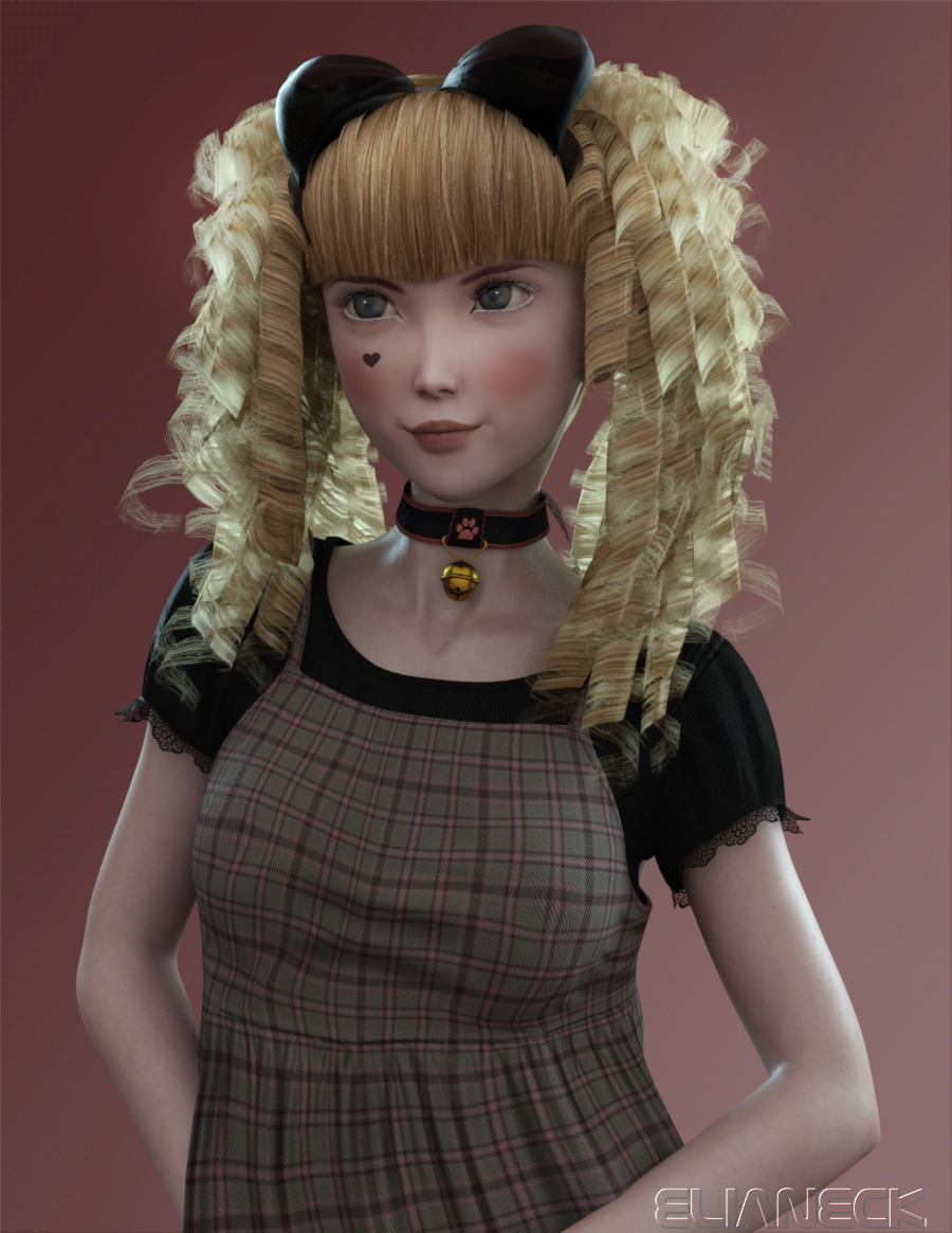 Kami for Aiko 8 by: Elianeck, 3D Models by Daz 3D