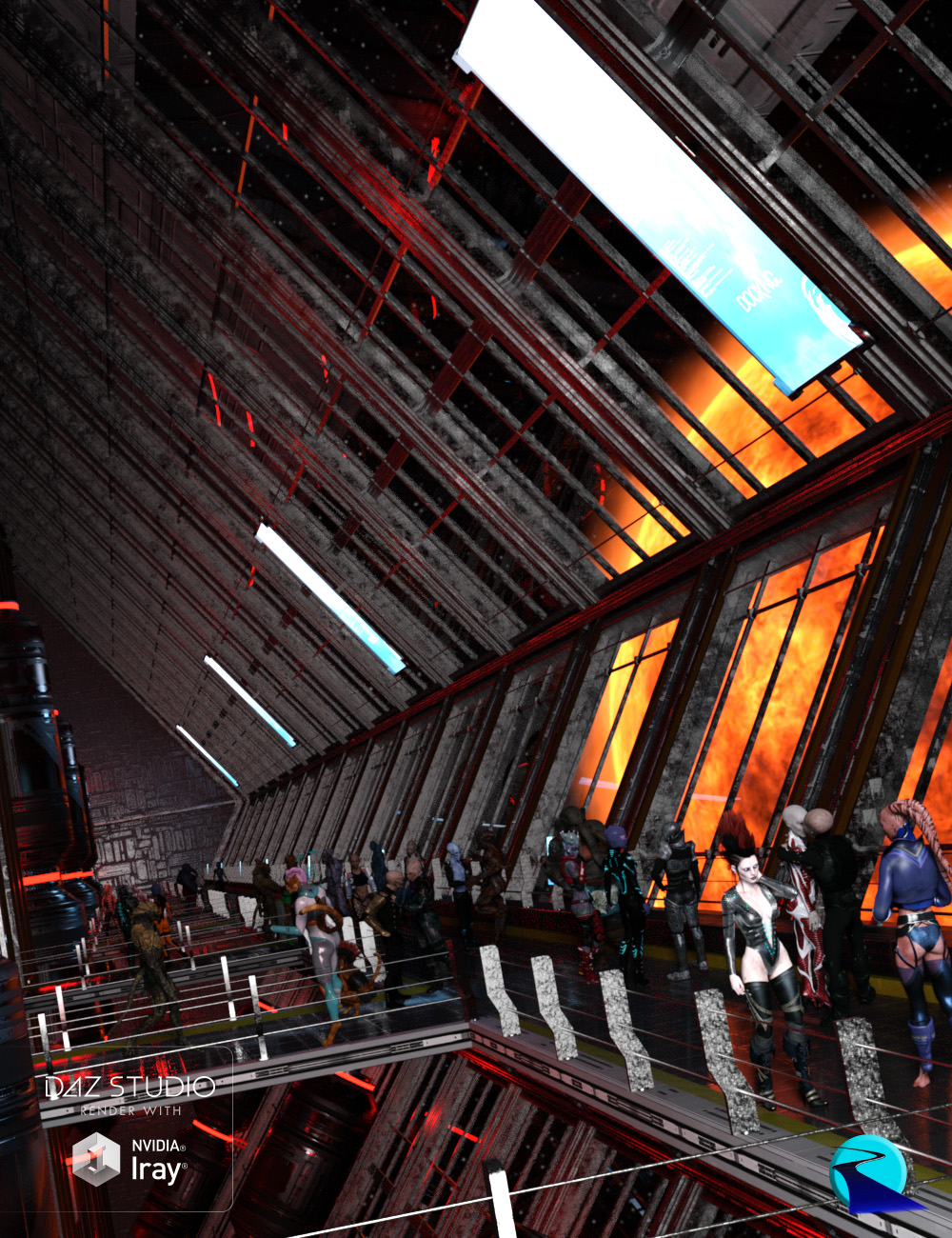 Now-Crowd Billboards - Alien Civilizations by: RiverSoft Art, 3D Models by Daz 3D