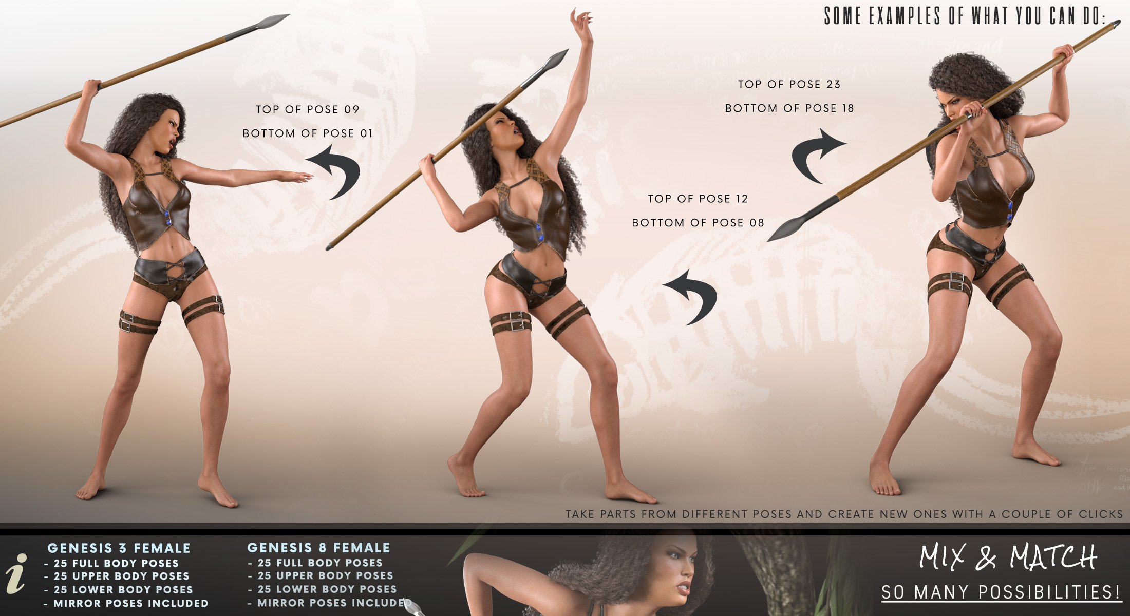 Z Tribal Woman - Prop, Poses and Partials for Genesis 3 and 8 Female Z Tribal Woman - Prop, Poses and Partials for Genesis 3 and 8 Female by: Zeddicuss, 3D Models by Daz 3D