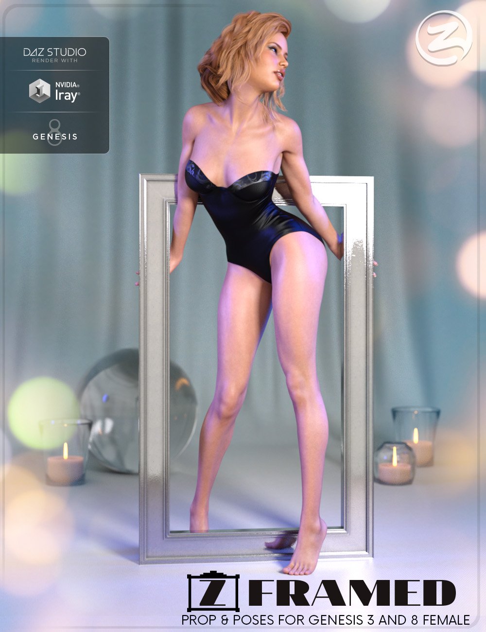 Z Framed - Prop and Poses for Genesis 3 and 8 Female by: Zeddicuss, 3D Models by Daz 3D