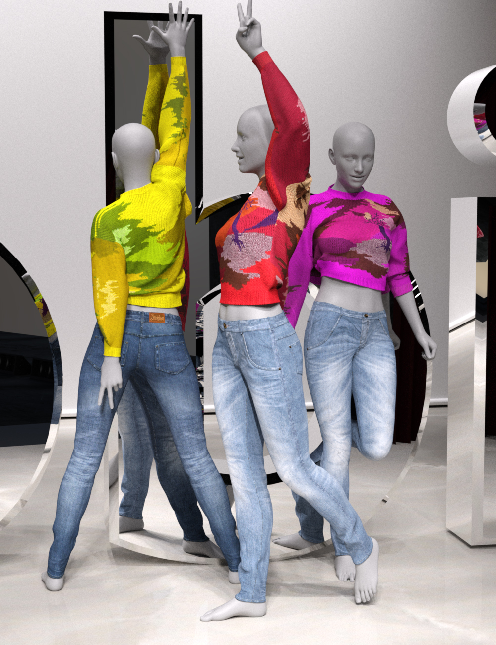 dForce Sweater Collection by: dobit, 3D Models by Daz 3D
