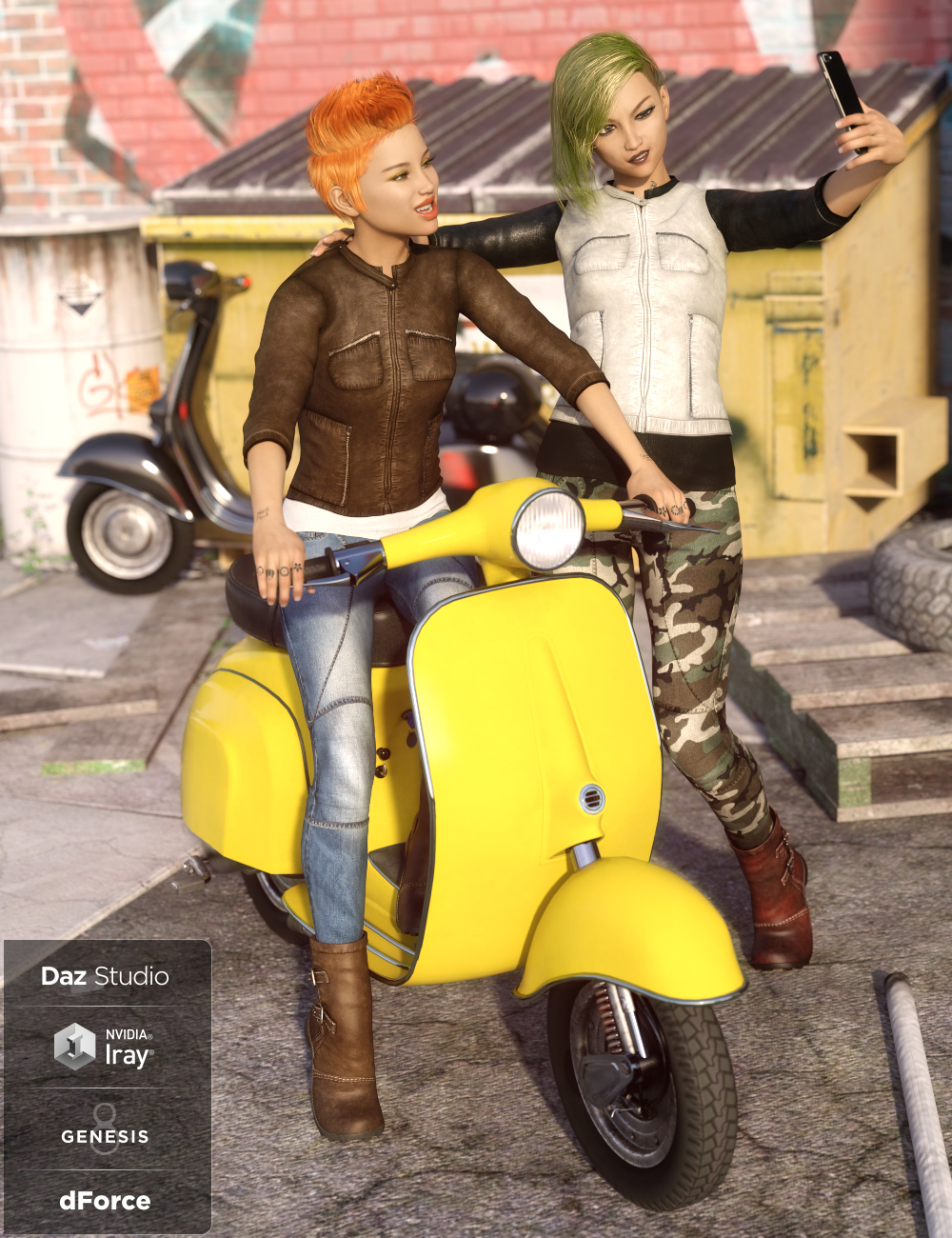 dForce Sleek Rider Outfit Textures by: DirtyFairy, 3D Models by Daz 3D