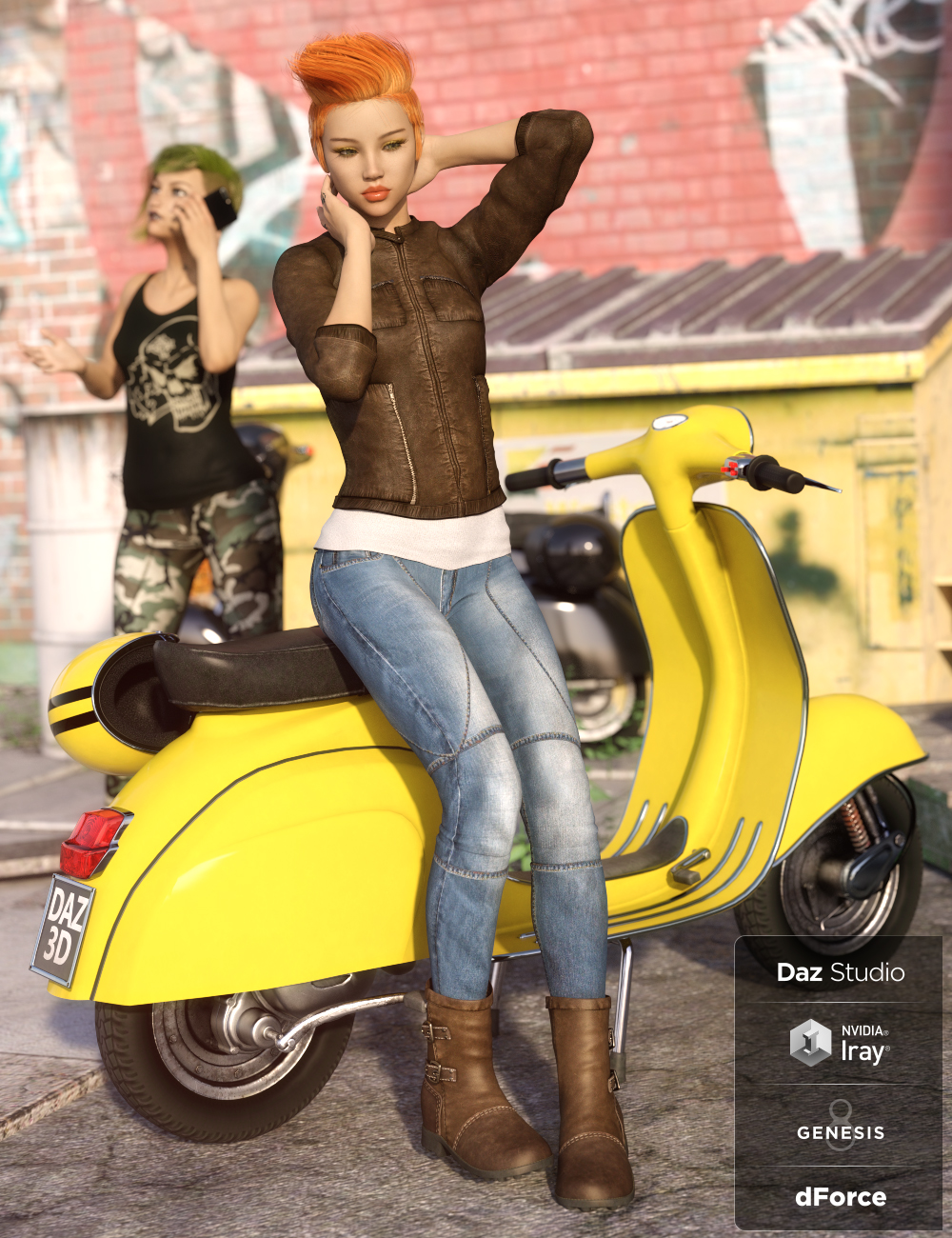 dForce Sleek Rider Outfit Textures by: DirtyFairy, 3D Models by Daz 3D