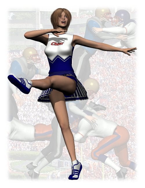 Cheerleader Poses for V4 by: DigiportRosetta, 3D Models by Daz 3D