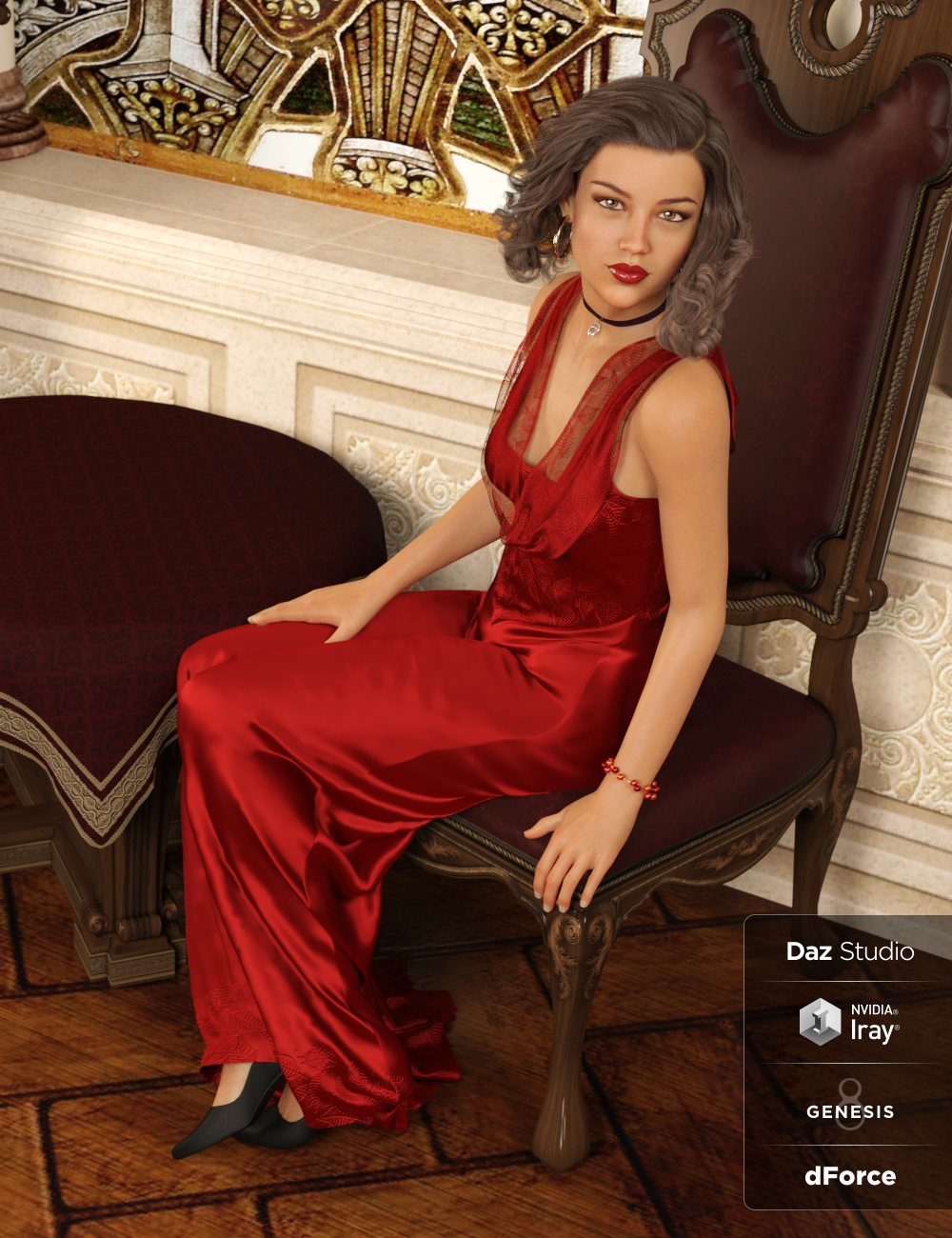 dForce Adrian Gown for Genesis 8 Females by: Lyrra Madril, 3D Models by Daz 3D