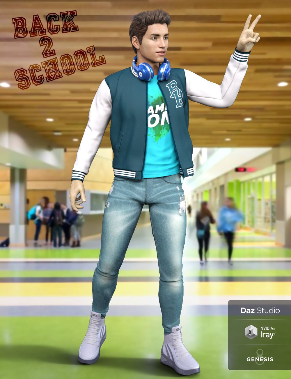 Back 2 School Outfit for Genesis 8 Male(s) by: Blue Rabbit, 3D Models by Daz 3D