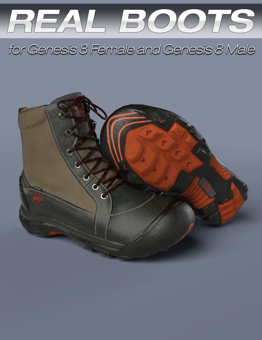 S3D Real Boots for Genesis 8 by: Slide3D, 3D Models by Daz 3D