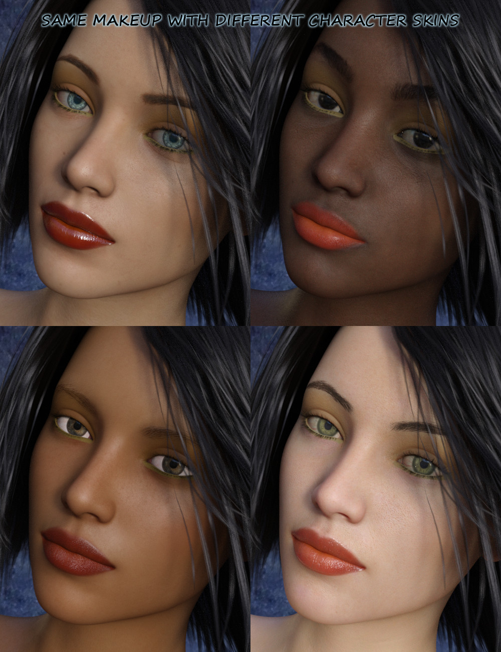 FSL Ultra Layered Makeups for Genesis 3 and 8 Female by: FuselingSickleyield, 3D Models by Daz 3D