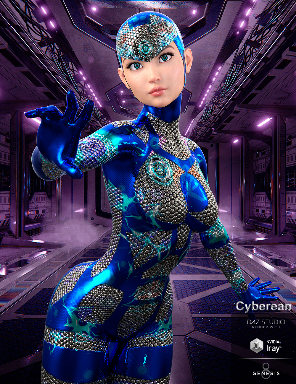 Cyberean Character and Bodysuit for Genesis 8 Female Cyberean Character and Bodysuit for Genesis 8 Female by: , 3D Models by Daz 3D