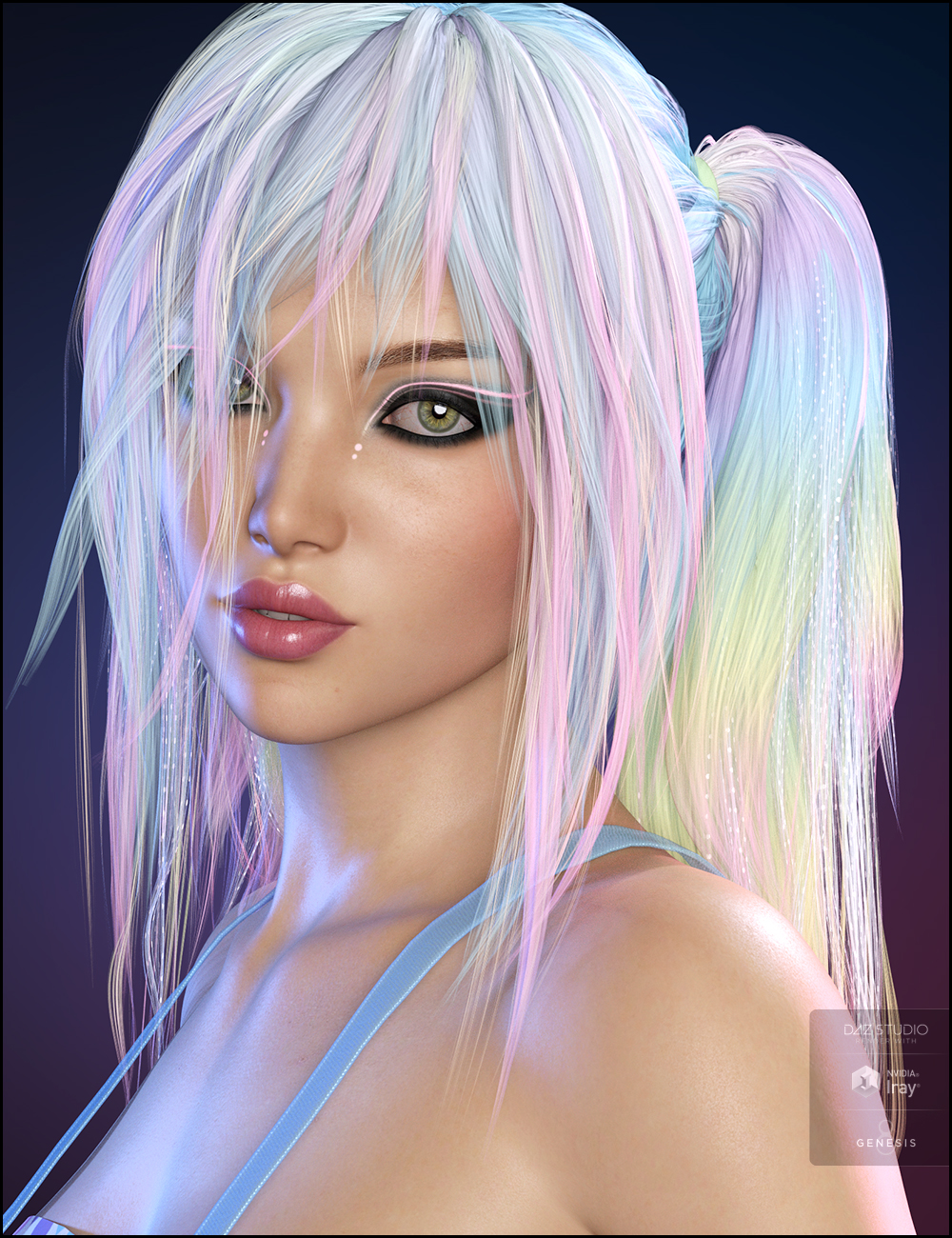 Color Rave Hair Dye and Emissive Shaders by: JessaiiDemonicaEvilius, 3D Models by Daz 3D