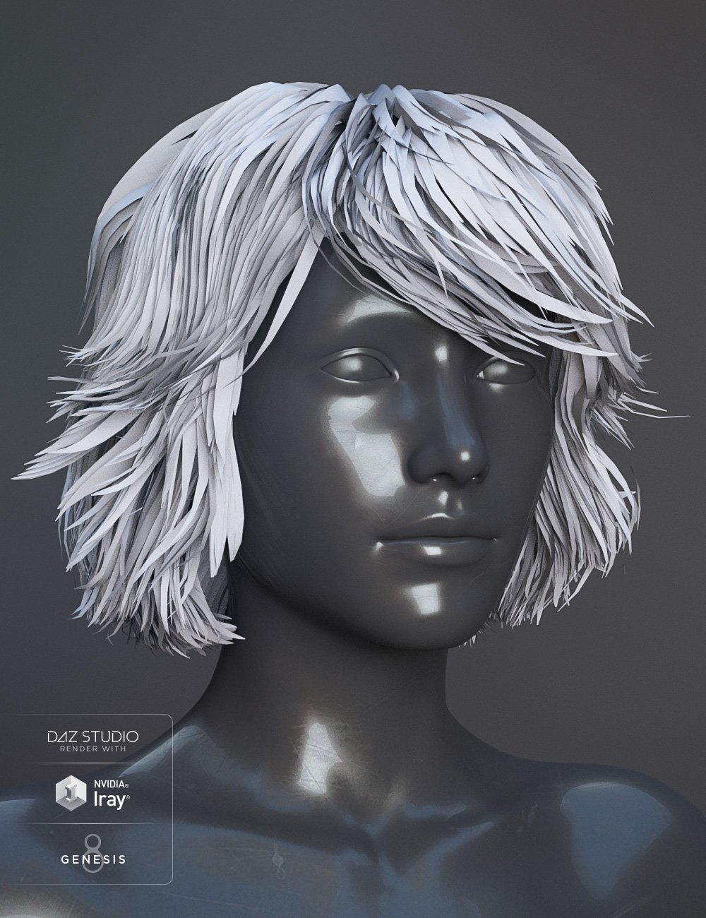 Textured Bob Hair for Genesis 8 and 3 Female(s) by: 3DCelebrity, 3D Models by Daz 3D