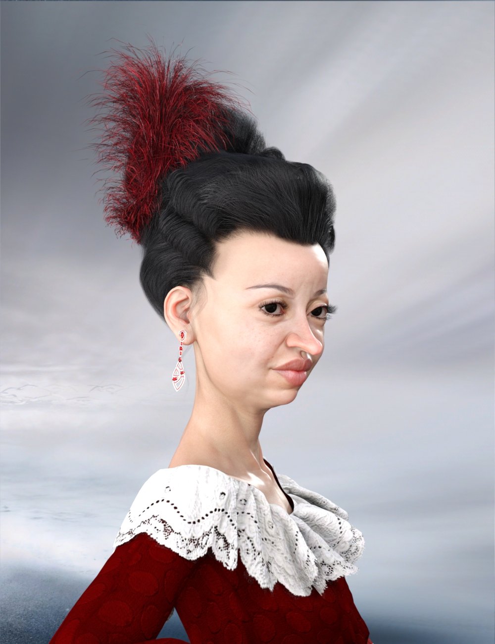 Historical Hair for Genesis 8 and 3 Female(s) by: RedzStudio, 3D Models by Daz 3D