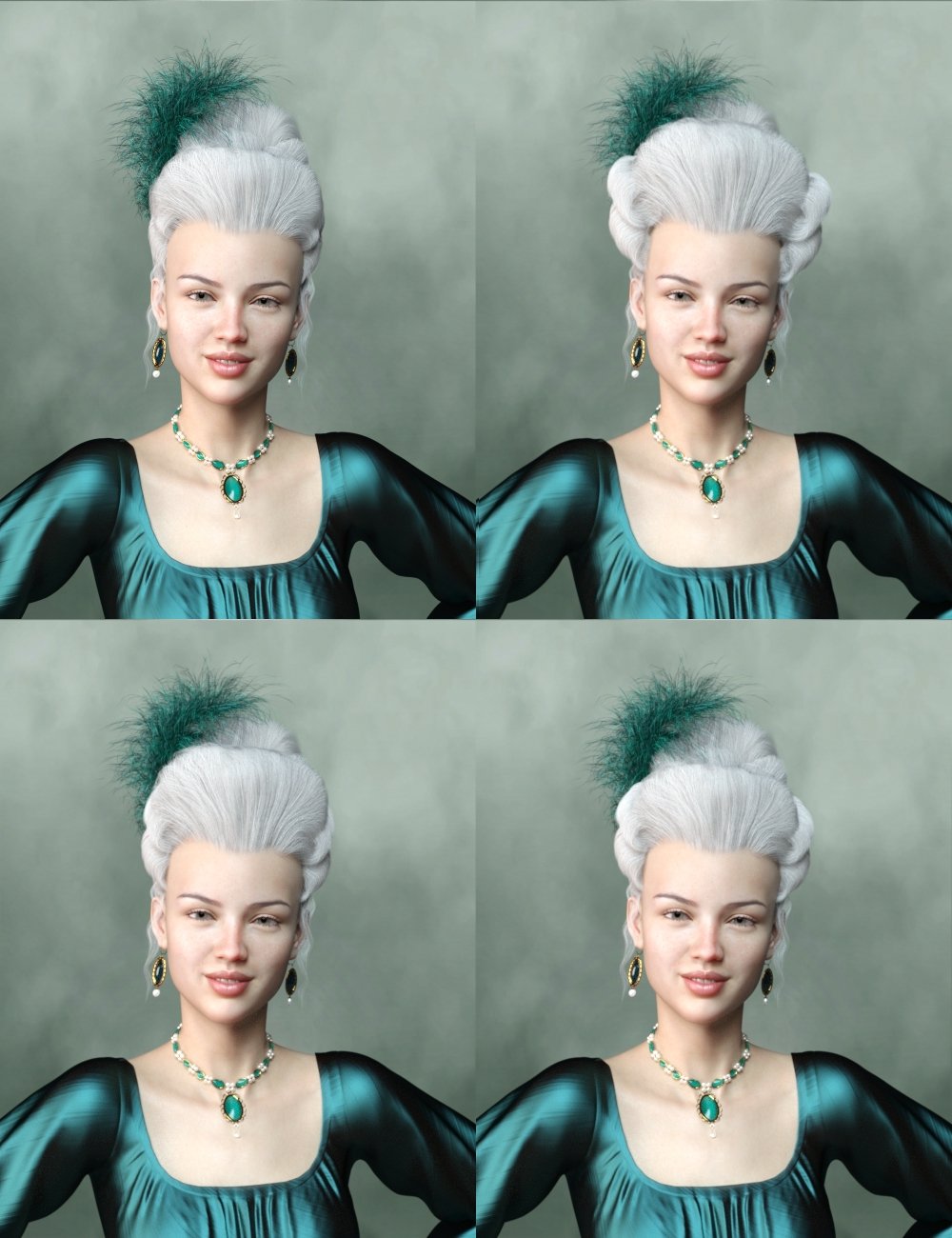 Historical Hair for Genesis 8 and 3 Female(s) by: RedzStudio, 3D Models by Daz 3D