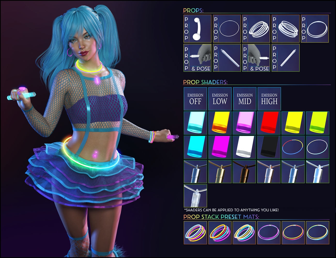 RAVE! Jewelry for Genesis 8 Female(s) by: Trickster3DX, 3D Models by Daz 3D