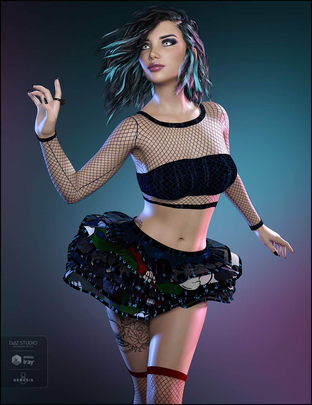 Party Monster Outfit Goth Textures by: JessaiiDemonicaEviliusRaziel, 3D Models by Daz 3D