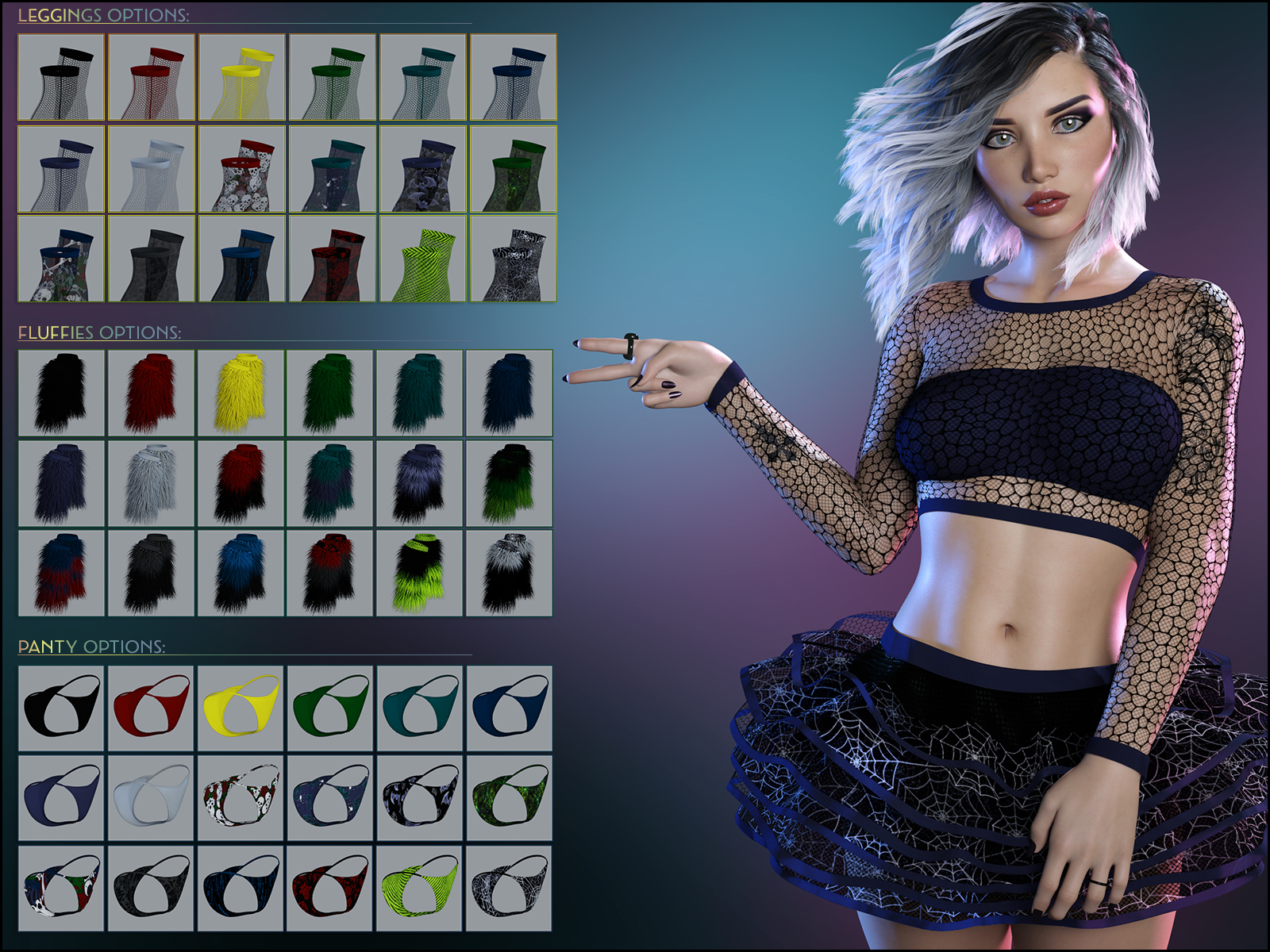Party Monster Outfit Goth Textures by: JessaiiDemonicaEviliusRaziel, 3D Models by Daz 3D