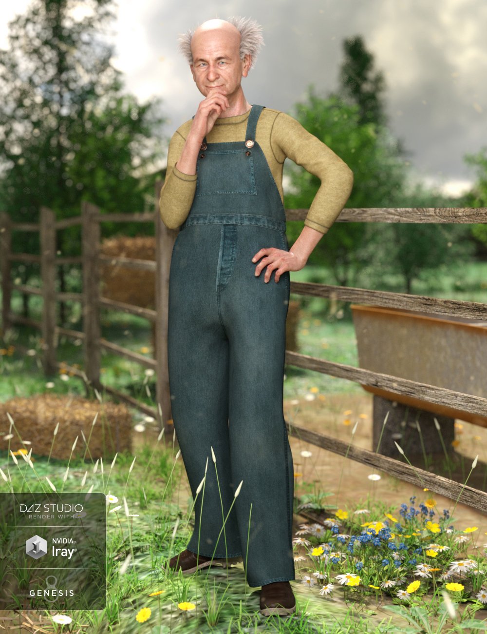 dForce Overalls Outfit for Genesis 8 Male(s)