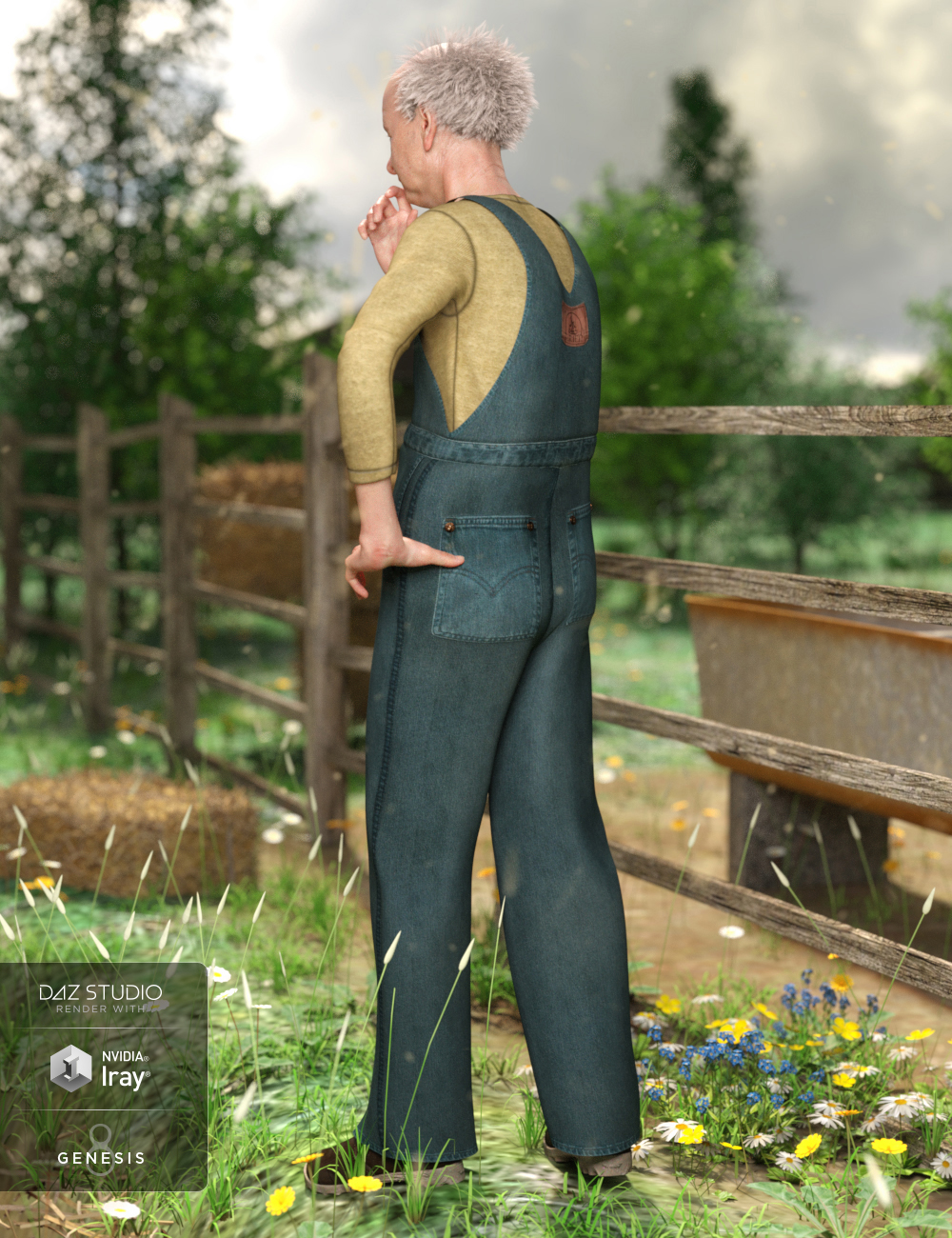 dForce Overalls Outfit for Genesis 8 Male(s) by: ArienNikisatez, 3D Models by Daz 3D