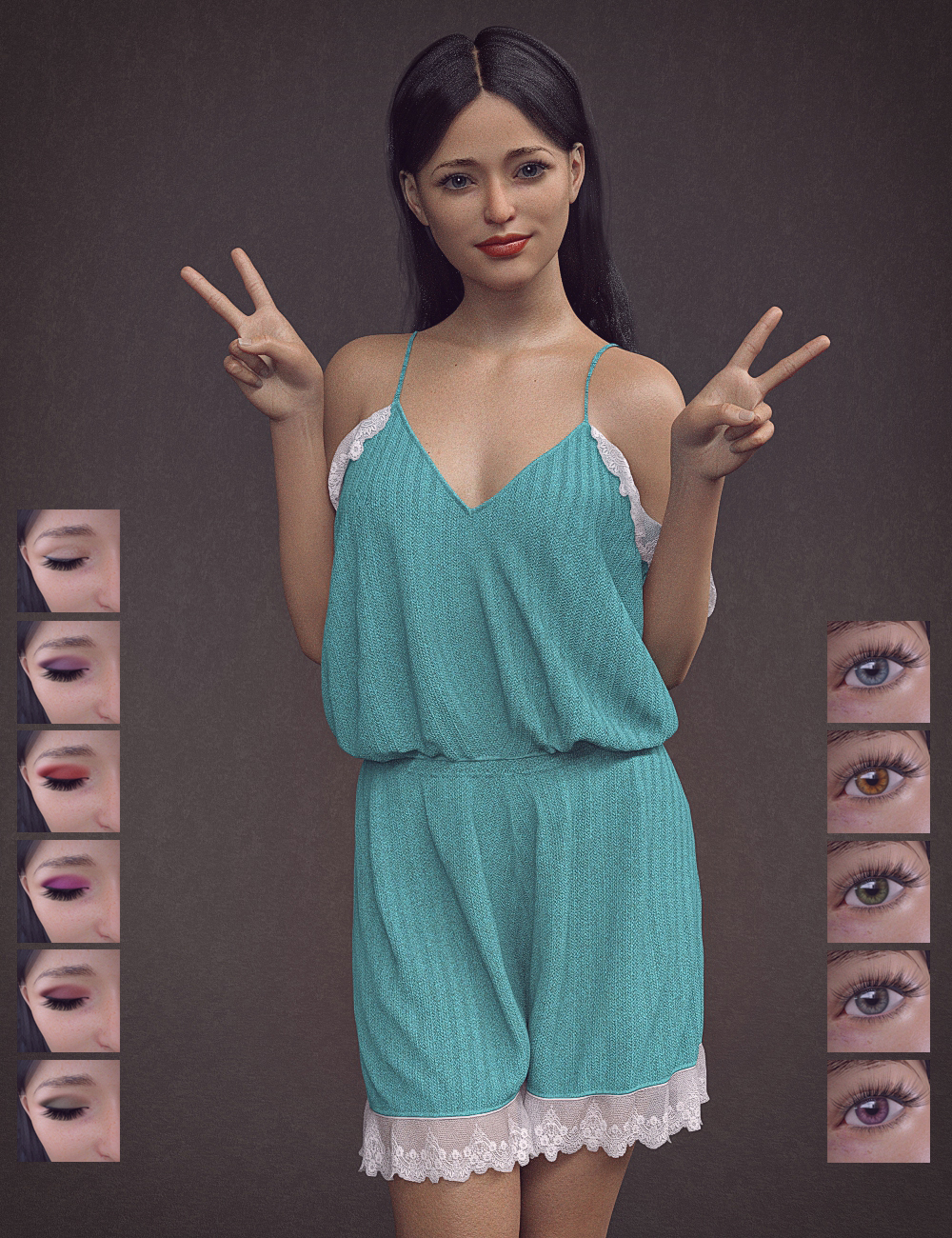 Ally and dForce Sling Lace Smock for Genesis 8 Female(s) by: Sprite, 3D Models by Daz 3D