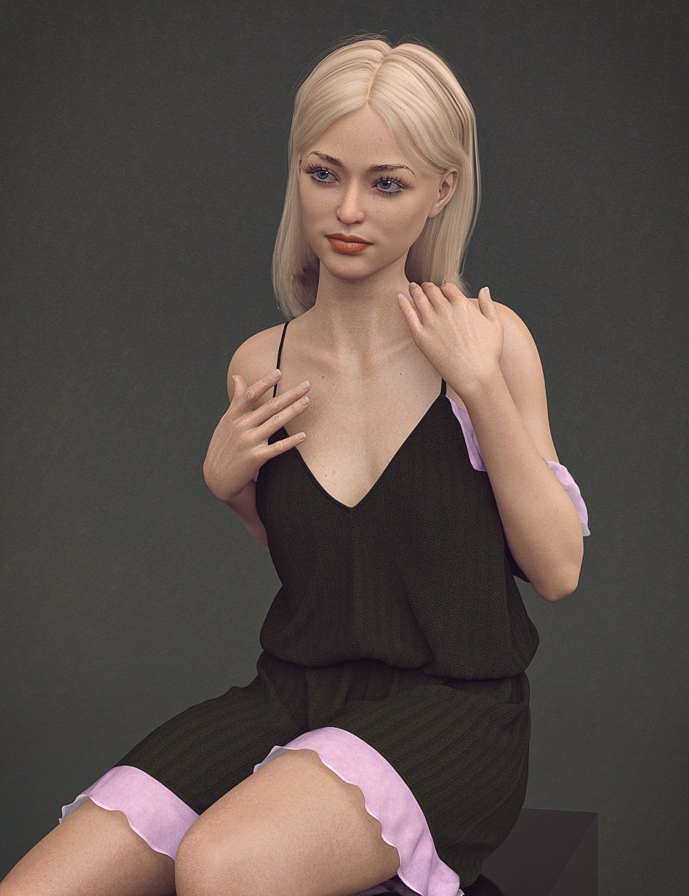 Ally and dForce Sling Lace Smock for Genesis 8 Female(s) by: Sprite, 3D Models by Daz 3D