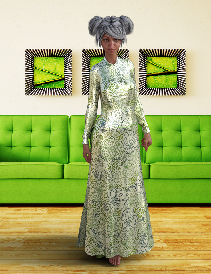 dForce AO Dai Eastern Silk Add On Textures by: Moonscape GraphicsSade, 3D Models by Daz 3D