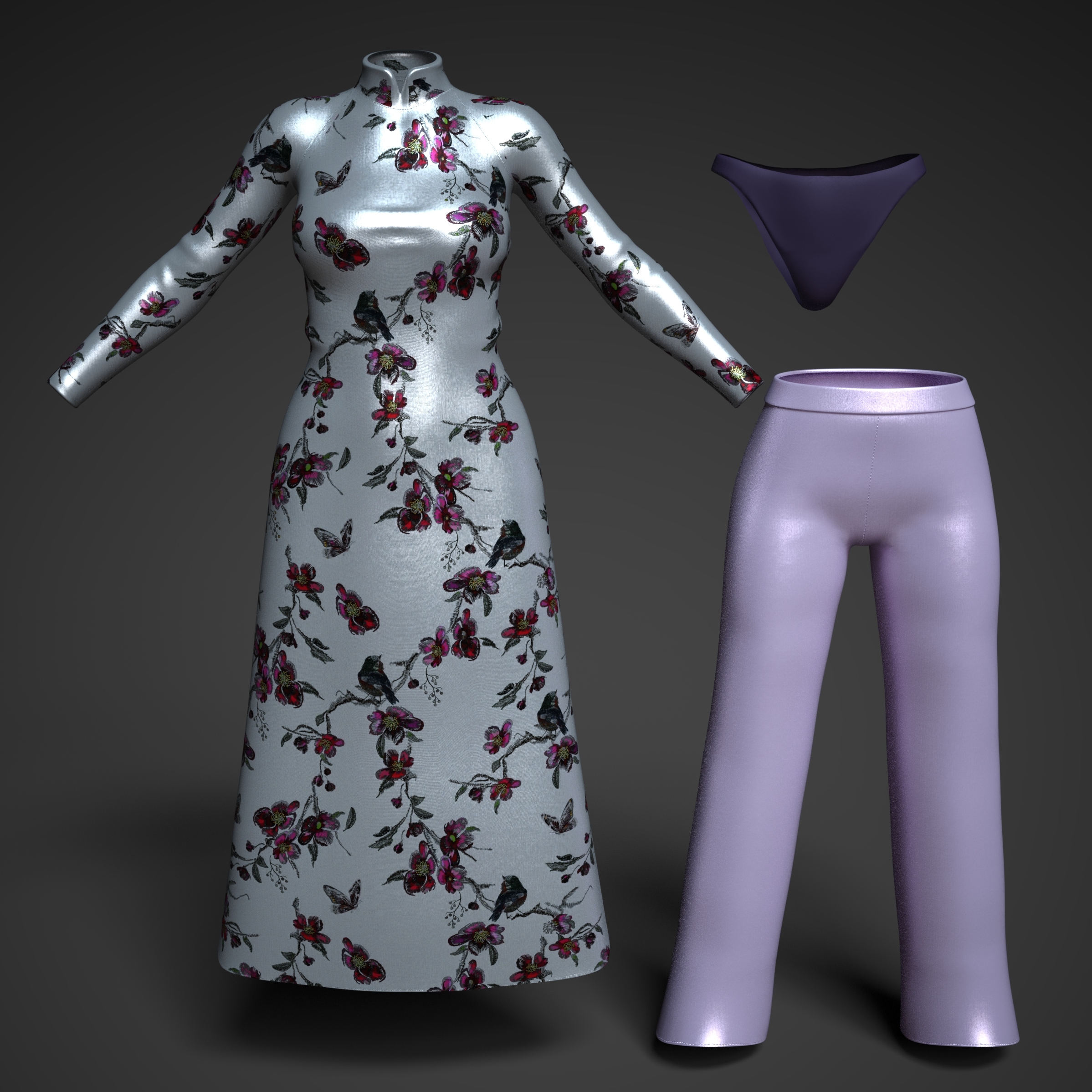 dForce AO Dai Eastern Silk Add On Textures dForce AO Dai Eastern Silk Add On Textures by: Moonscape GraphicsSade, 3D Models by Daz 3D