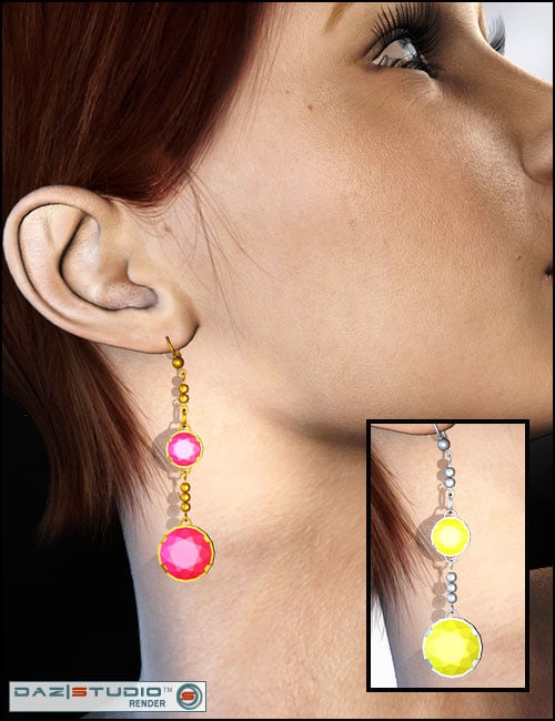Diamond Earring Collection Diamond Earring Collection by: , 3D Models by Daz 3D