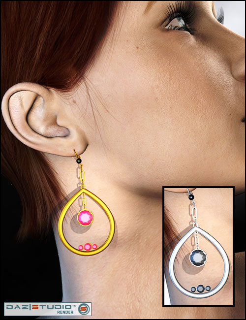 Diamond Earring Collection by: , 3D Models by Daz 3D