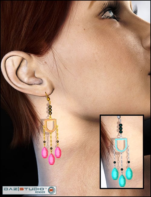 Diamond Earring Collection Diamond Earring Collection by: , 3D Models by Daz 3D
