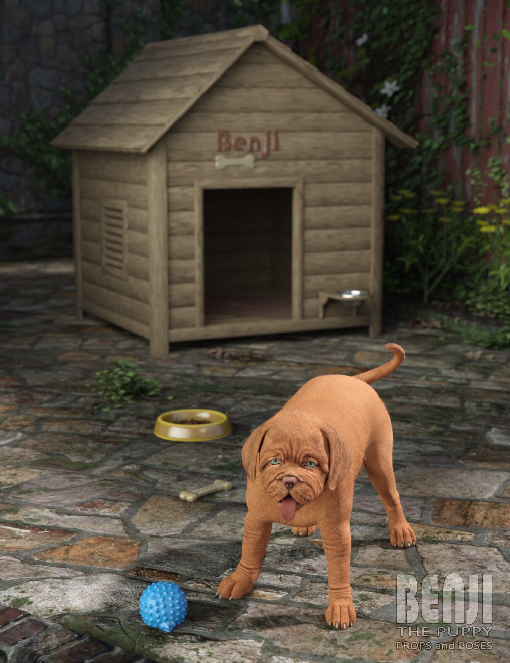 Benji The Puppy Props and Poses by: Deepsea, 3D Models by Daz 3D